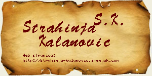 Strahinja Kalanović vizit kartica